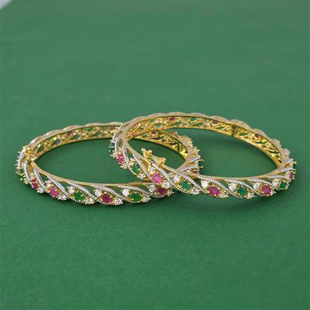 American Diamond Openable Bangles with 2 Tone Plating
