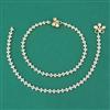 American Diamond Classic Payal with Rhodium Plating Gold Plating Mehndi Plating