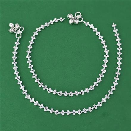 American Diamond Classic Payal with Rhodium Plating Gold Plating Mehndi Plating