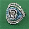 American Diamond Adjustable Ring with Black Plating