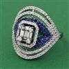American Diamond Adjustable Ring with Black Plating