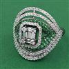 American Diamond Adjustable Ring with Black Plating