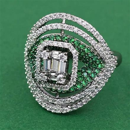 American Diamond Adjustable Ring with Black Plating