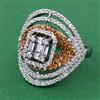 American Diamond Adjustable Ring with Black Plating