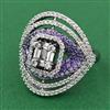 American Diamond Adjustable Ring with Black Plating