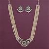 American Diamond Pearl Necklace with Carat Plating