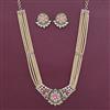 American Diamond Pearl Necklace with Carat Plating