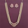American Diamond Pearl Necklace with Carat Plating