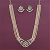 American Diamond Pearl Necklace with Carat Plating