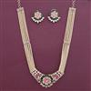 American Diamond Pearl Necklace with Carat Plating