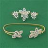 American Diamond Palm Kada with Rhodium Plating 2 Tone Plating Mehndi Plating