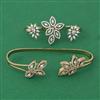 American Diamond Palm Kada with Rhodium Plating 2 Tone Plating Mehndi Plating