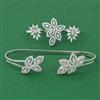 American Diamond Palm Kada with Rhodium Plating 2 Tone Plating Mehndi Plating