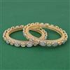 American Diamond Classic Bangles with 2 Tone Plating