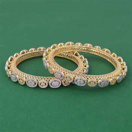 American Diamond Classic Bangles with 2 Tone Plating
