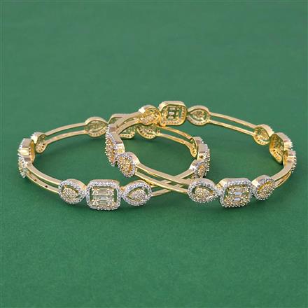 American Diamond Classic Bangles with 2 Tone Plating
