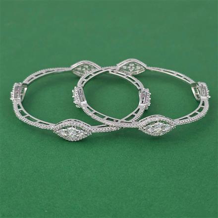 American Diamond Classic Bangles with Rhodium Plating