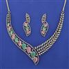 American Diamond Classic Necklace with Mehndi Plating