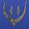 American Diamond Classic Necklace with Mehndi Plating