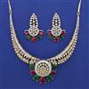 American Diamond Classic Necklace with 2 Tone Plating