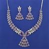 American Diamond Classic Necklace with Rhodium Plating