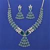 American Diamond Classic Necklace with Rhodium Plating