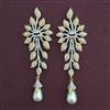 American Diamond Pearl Earring with Rhodium Plating 2 Tone Plating Mehndi Plating