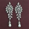 American Diamond Pearl Earring with Rhodium Plating 2 Tone Plating Mehndi Plating
