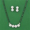American Diamond Classic Mangalsutra with Rhodium Plating