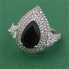 American Diamond Adjustable Ring with Rhodium Plating