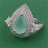 American Diamond Adjustable Ring with Rhodium Plating