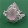 American Diamond Adjustable Ring with Rhodium Plating