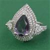 American Diamond Adjustable Ring with Rhodium Plating