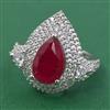 American Diamond Adjustable Ring with Rhodium Plating