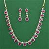 American Diamond Classic Necklace with 2 Tone Plating