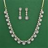 American Diamond Classic Necklace with 2 Tone Plating