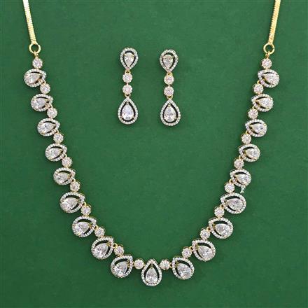 American Diamond Classic Necklace with 2 Tone Plating