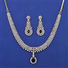 American Diamond Classic Necklace with 2 Tone Plating