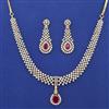 American Diamond Classic Necklace with 2 Tone Plating