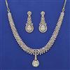 American Diamond Classic Necklace with 2 Tone Plating