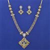 American Diamond Classic Necklace with 2 Tone Plating