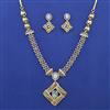 American Diamond Classic Necklace with 2 Tone Plating