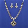 American Diamond Classic Necklace with 2 Tone Plating