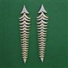American Diamond Long Earring with Rhodium Plating 2 Tone Plating Mehndi Plating Carat Plating