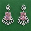 American Diamond Classic Earring with Rhodium Plating