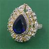 American Diamond Adjustable Ring with 2 Tone Plating