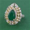 American Diamond Adjustable Ring with 2 Tone Plating