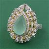 American Diamond Adjustable Ring with 2 Tone Plating