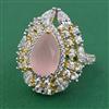 American Diamond Adjustable Ring with 2 Tone Plating