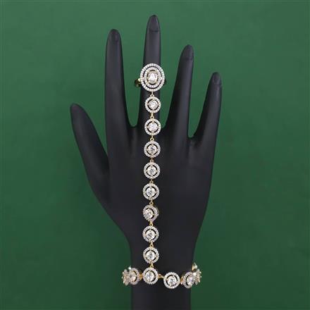 American Diamond Adjustable Hath Pan with Rhodium Plating 2 Tone Plating Mehndi Plating